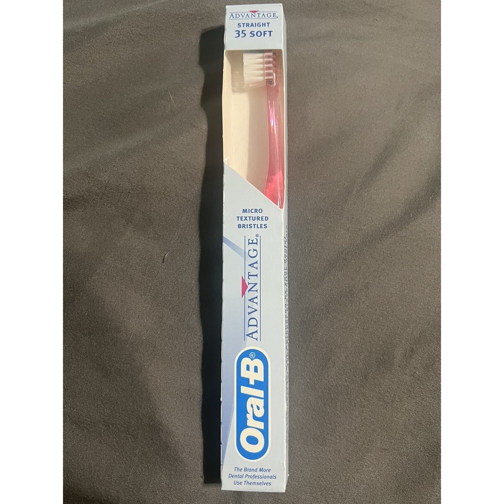 Vintage Oral-B Advantage Toothbrush Pink 35 Soft Straight‎ Indicator 1996